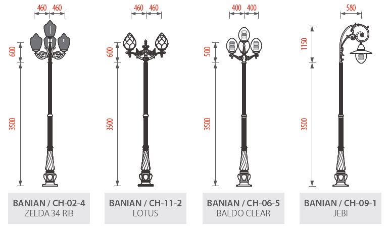  cột đèn sân vườn dc07